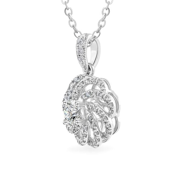 Mặt dây vàng trắng 14K gắn kim cương DOJI AFPB101938F2HA1