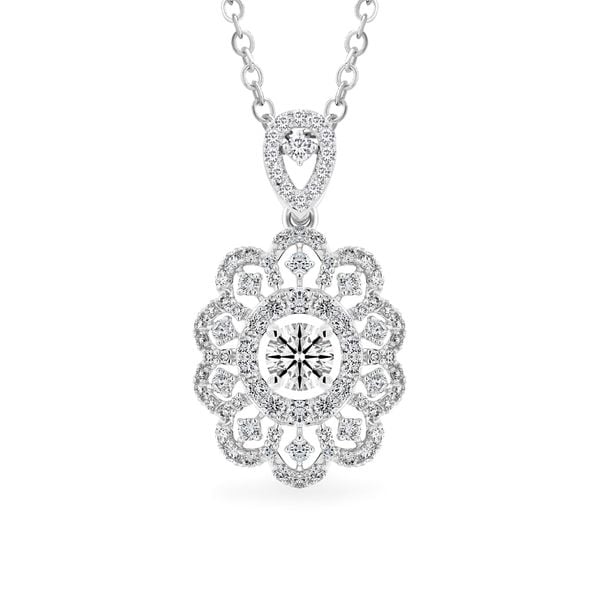 Mặt dây vàng trắng 14K gắn kim cương DOJI AFPB102101F2HA1