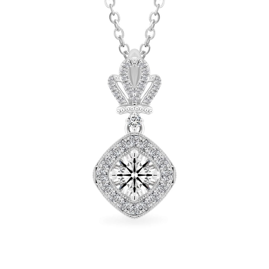 Mặt dây vàng trắng 14K gắn kim cương DOJI AFPB200005F2HA1 