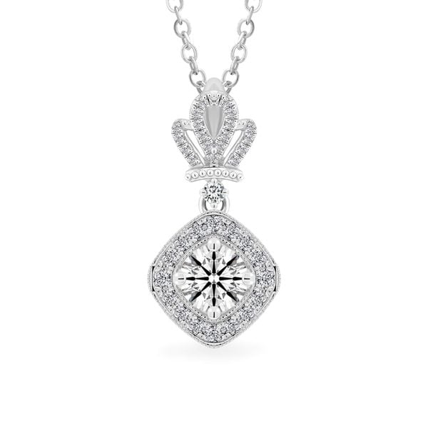 Mặt dây vàng trắng 14K gắn kim cương DOJI AFPB200005F2HA1