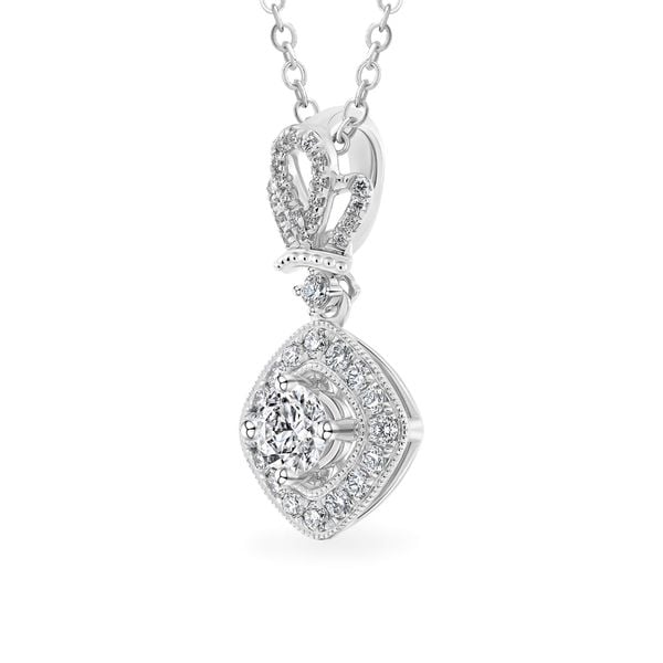 Mặt dây vàng trắng 14K gắn kim cương DOJI AFPB200005F2HA1