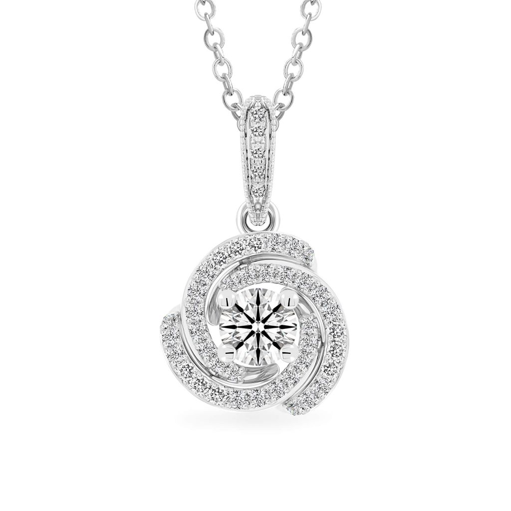 Mặt dây vàng trắng 14K gắn kim cương DOJI AFPB200030F2HA1 