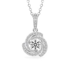 Mặt dây vàng trắng 14K gắn kim cương DOJI AFPB200030F2HA1