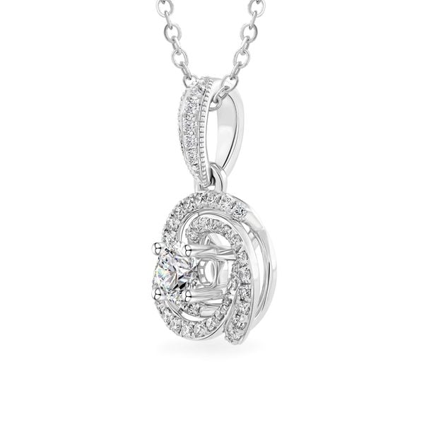 Mặt dây vàng trắng 14K gắn kim cương DOJI AFPB200030F2HA1