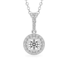 Mặt dây vàng trắng 14K gắn kim cương DOJI AFPB200037F2HA1