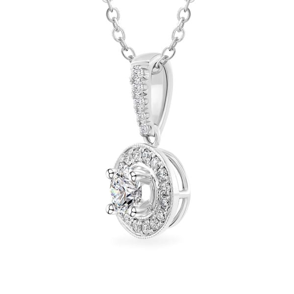 Mặt dây vàng trắng 14K gắn kim cương DOJI AFPB200037F2HA1