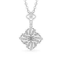 Mặt dây vàng trắng 14K gắn kim cương DOJI AFPB200142F2HA1