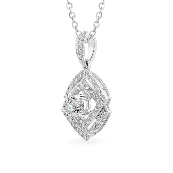 Mặt dây vàng trắng 14K gắn kim cương DOJI AFPB300058F2HA1