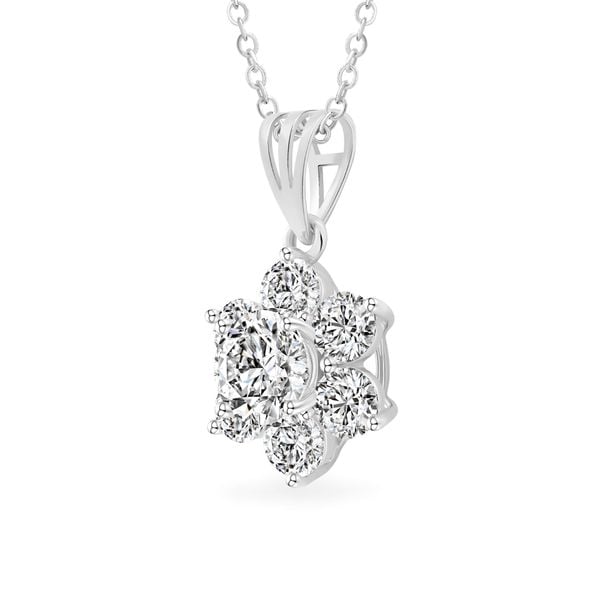 Mặt dây vàng trắng 14K gắn đá CZ DOJI AFPK000044F2CZ1