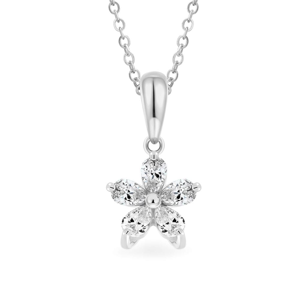 Mặt dây vàng trắng 14K gắn đá CZ DOJI AFPK000744F2CZ1 