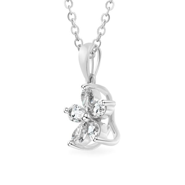 Mặt dây vàng trắng 14K gắn đá CZ DOJI AFPK000744F2CZ1