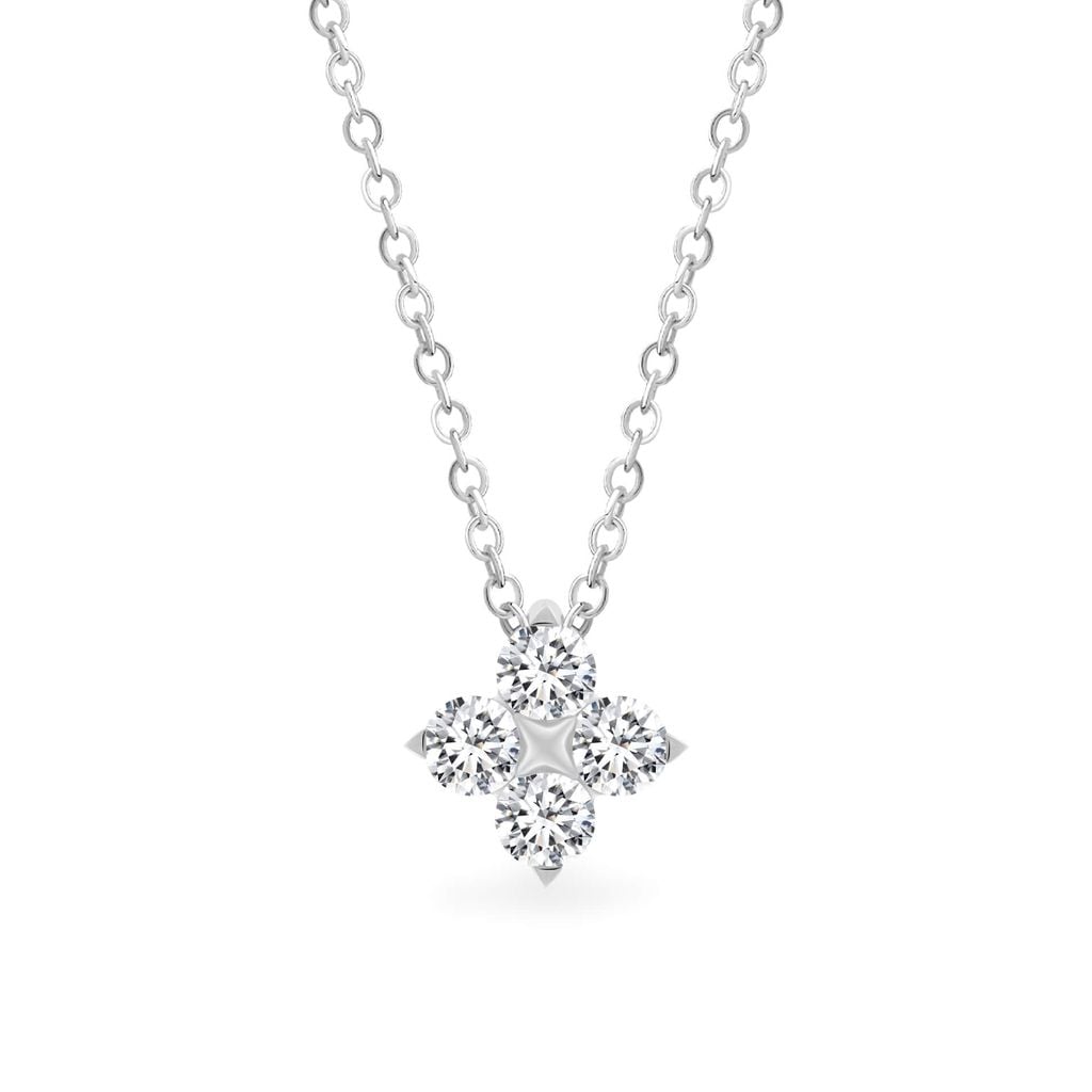 Mặt dây vàng trắng 14K gắn đá CZ DOJI AFPK000745F2CZ1 