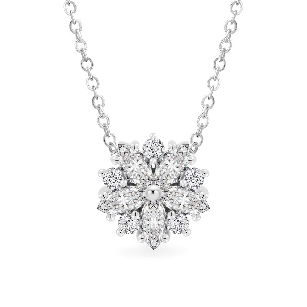 Mặt dây vàng trắng 14K gắn đá CZ DOJI AFPK000747F2CZ1 