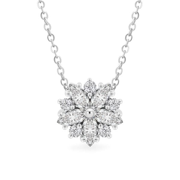 Mặt dây vàng trắng 14K gắn đá CZ DOJI AFPK000747F2CZ1