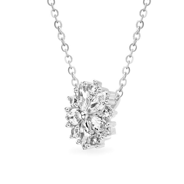 Mặt dây vàng trắng 14K gắn đá CZ DOJI AFPK000747F2CZ1