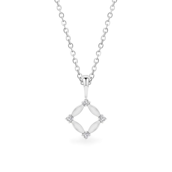 Mặt dây vàng trắng 14K gắn đá CZ DOJI AFPK000748F2CZ1