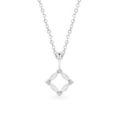 Mặt dây vàng trắng 14K gắn đá CZ DOJI AFPK000748F2CZ1
