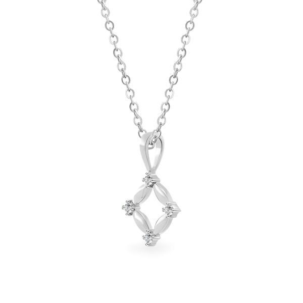 Mặt dây vàng trắng 14K gắn đá CZ DOJI AFPK000748F2CZ1