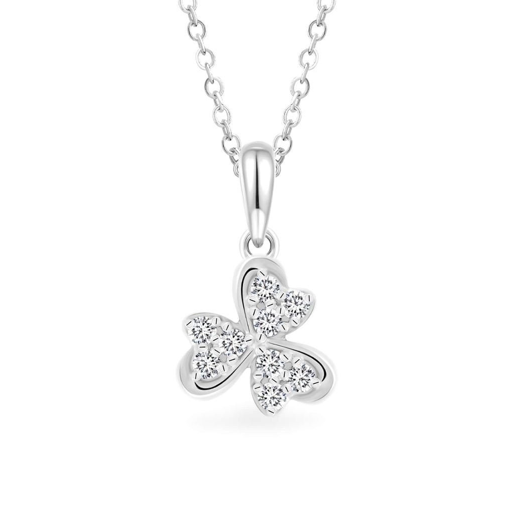 Mặt dây vàng trắng 14K gắn đá CZ DOJI AFPK000788F2CZ1 