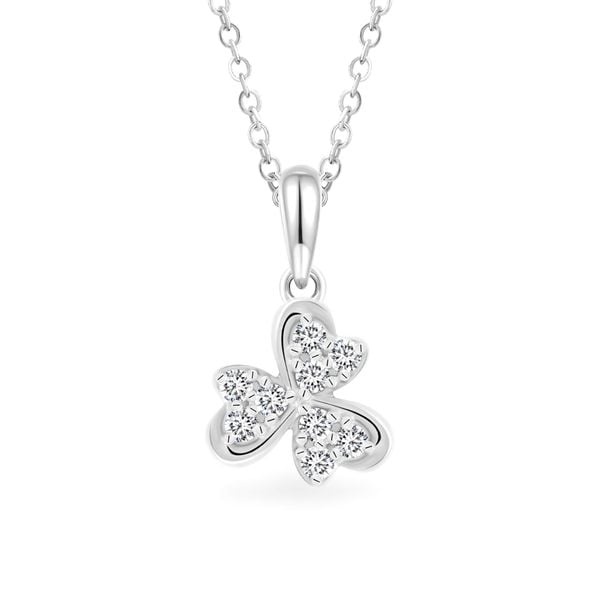 Mặt dây vàng trắng 14K gắn đá CZ DOJI AFPK000788F2CZ1