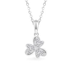 Mặt dây vàng trắng 14K gắn đá CZ DOJI AFPK000788F2CZ1