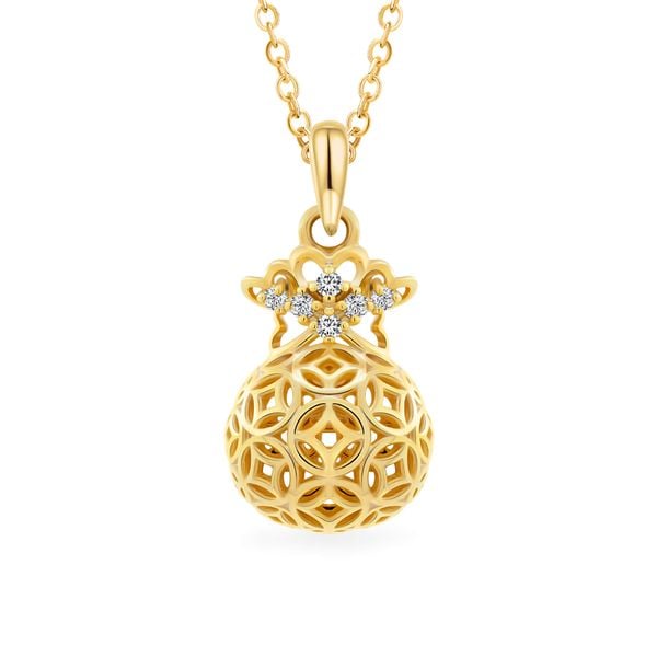 Mặt dây vàng vàng 14K gắn đá CZ DOJI AFPK000802F1CZ1