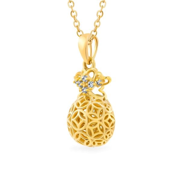 Mặt dây vàng vàng 14K gắn đá CZ DOJI AFPK000802F1CZ1