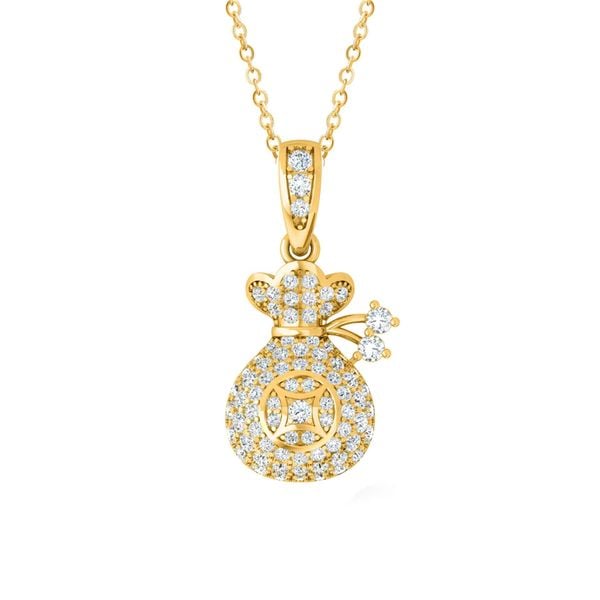 Mặt dây vàng vàng 18K gắn đá CZ DOJI AFPM001132D1CZ1