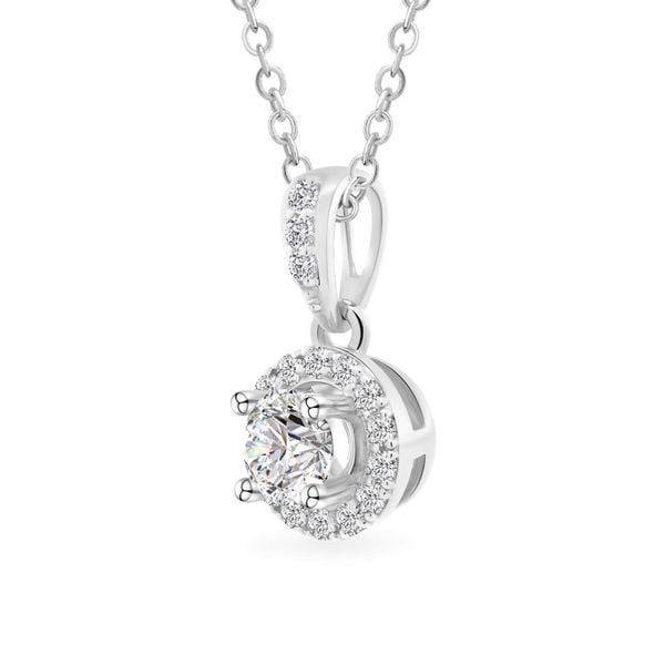 Mặt dây vàng trắng 18K gắn đá CZ DOJI AFPM200537D2CZ1