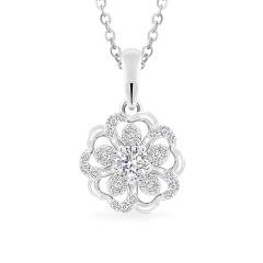 Mặt dây vàng trắng 18K gắn đá CZ DOJI AFPM200557D2CZ1