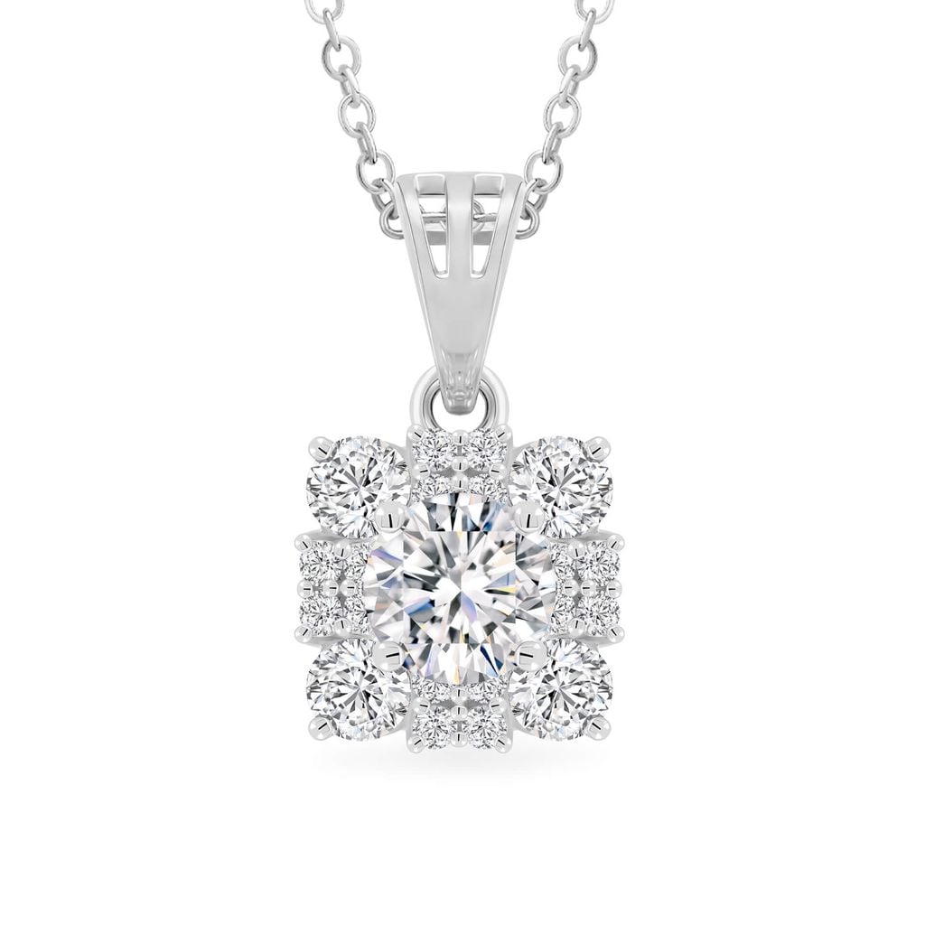 Mặt dây vàng trắng 18K gắn đá CZ DOJI AFPM300118D2CZ1 