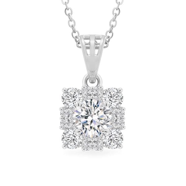 Mặt dây vàng trắng 18K gắn đá CZ DOJI AFPM300118D2CZ1