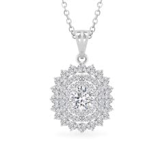 Mặt dây vàng trắng 18K gắn đá CZ DOJI AFPM400064D2CZ1