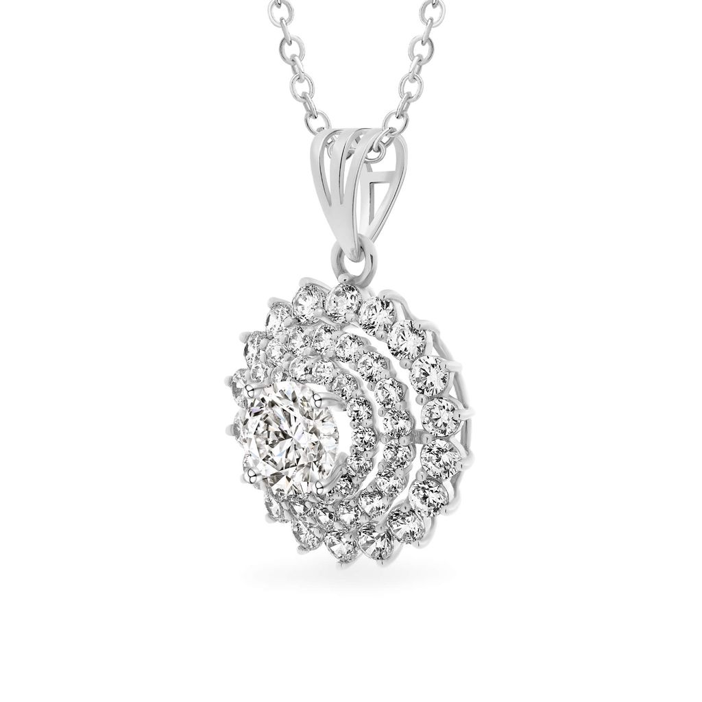 Mặt dây vàng trắng 18K gắn đá CZ DOJI AFPM400064D2CZ1 