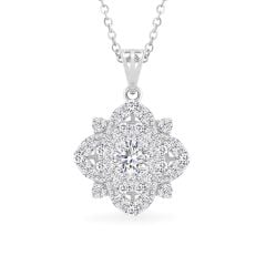 Mặt dây vàng trắng 18K gắn đá CZ DOJI AFPM400273D2CZ1