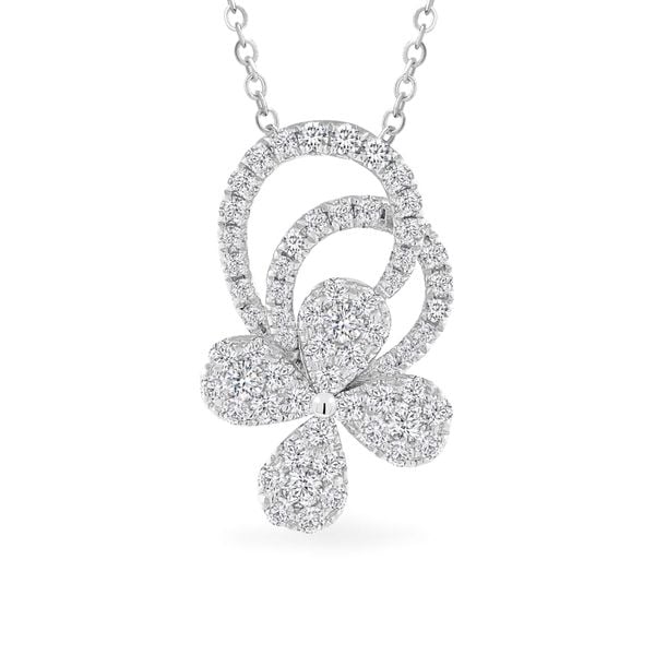 Mặt dây vàng trắng 14K gắn kim cương DOJI AFPR800049F2DA1