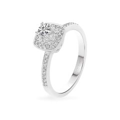 Nhẫn vàng trắng 14K gắn kim cương DOJI AFRB000070F2HA1