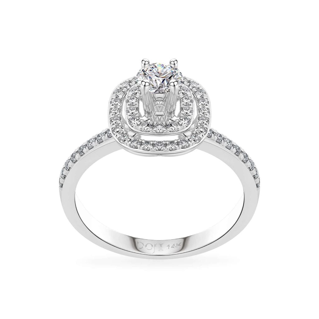 Nhẫn vàng trắng 14K gắn kim cương DOJI AFRB100011F2HA1 