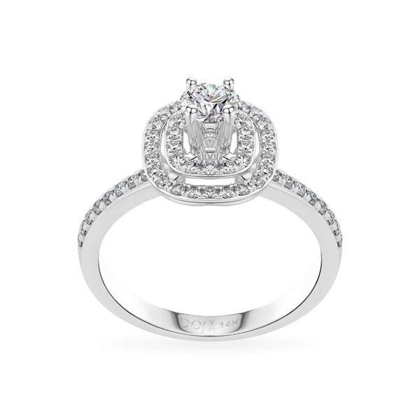Nhẫn vàng trắng 14K gắn kim cương DOJI AFRB100011F2HA1