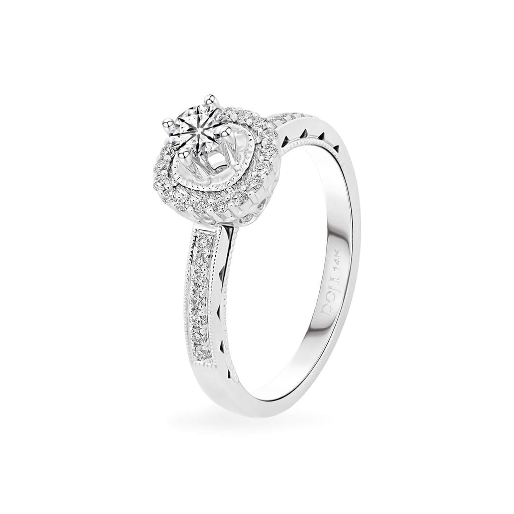 Nhẫn vàng trắng 14K gắn kim cương DOJI AFRB100031F2HA1 