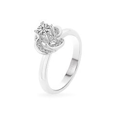 Nhẫn vàng trắng 14K gắn kim cương DOJI AFRB100098F2HA1