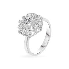 Nhẫn vàng trắng 14K gắn kim cương DOJI AFRB100174F2HA1