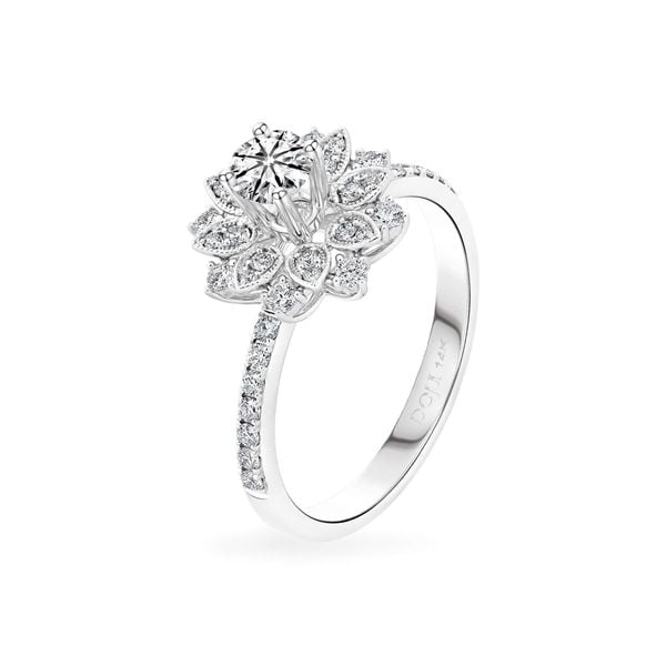 Nhẫn vàng trắng 14K gắn kim cương DOJI AFRB100296F2HA1