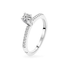 Nhẫn vàng trắng 14K gắn kim cương DOJI AFRB100327F2HA1