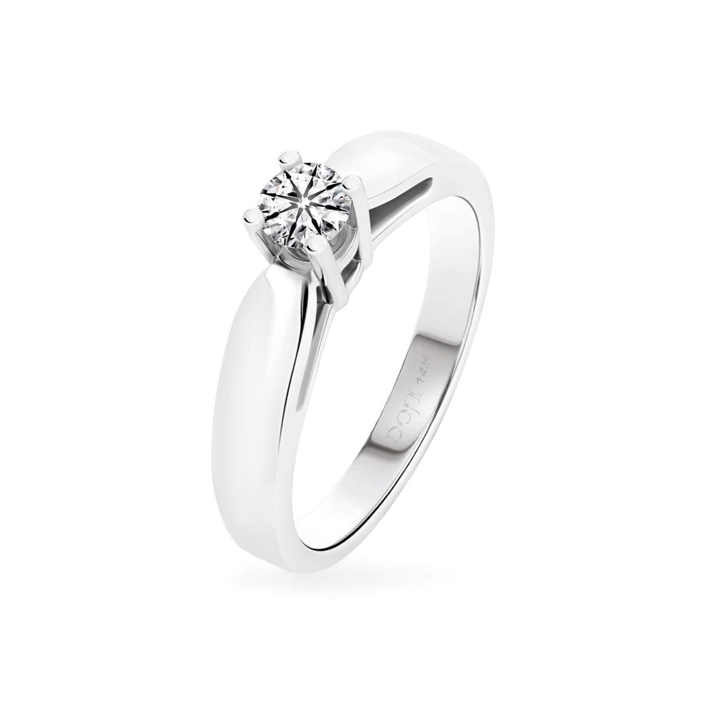 Nhẫn vàng trắng 14K gắn kim cương DOJI AFRB100361F2HA1 