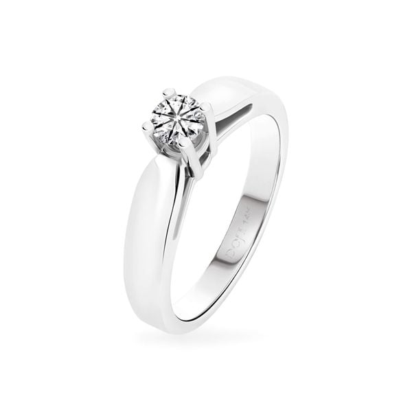 Nhẫn vàng trắng 14K gắn kim cương DOJI AFRB100361F2HA1