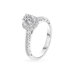Nhẫn vàng trắng 14K gắn kim cương DOJI AFRB100380F2HA1