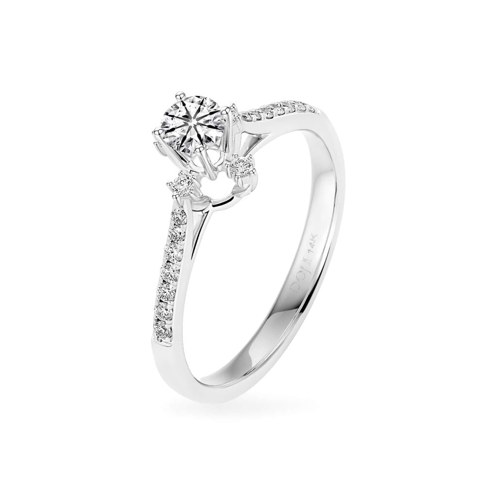 Nhẫn vàng trắng 14K gắn kim cương DOJI AFRB102739F2HA1 