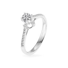 Nhẫn vàng trắng 14K gắn kim cương DOJI AFRB102739F2HA1
