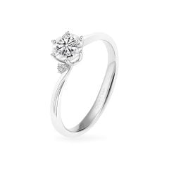 Nhẫn vàng trắng 14K gắn kim cương DOJI AFRB102752F2HA1